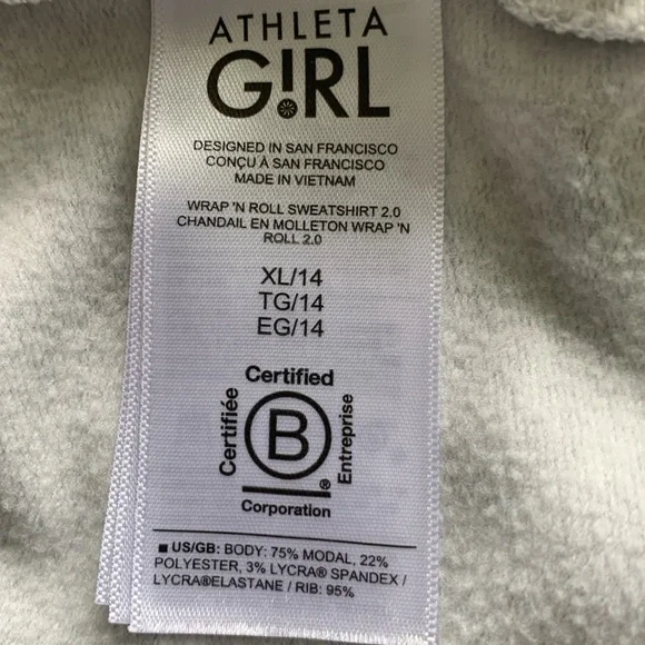 Athleta Girl Wrap’N Roll Cardigan Fog Heather Grey Gray Size XL/14 - Picture 5 of 10